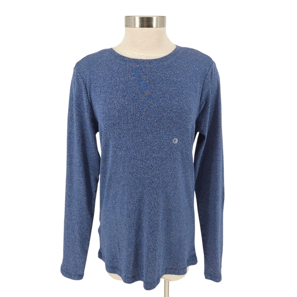 Eddie Bauer Shirt Heather Blue Long Sleeve Crew Neck Pullover Top XL - Picture 1 of 6